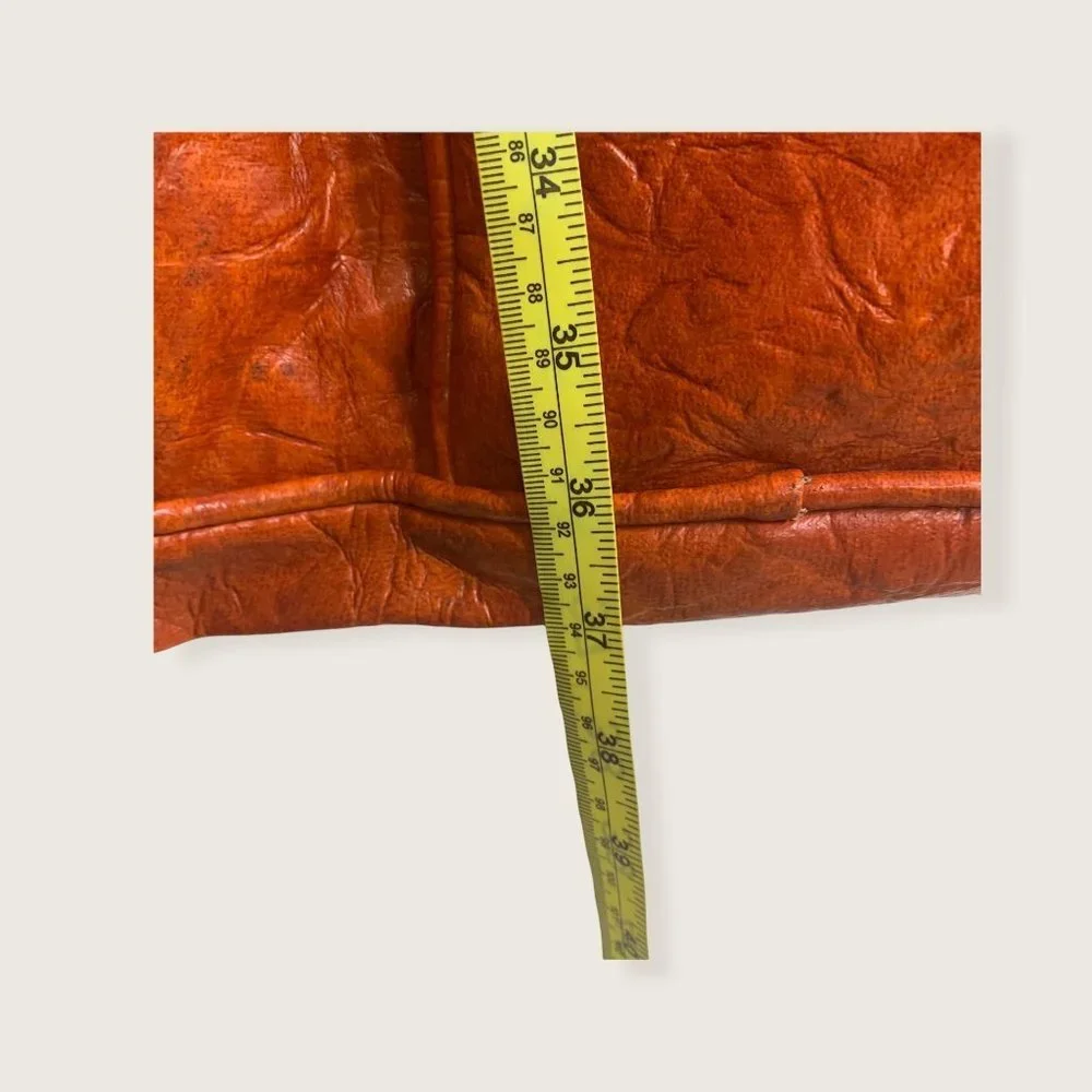 Vintage 70s Warm Orange Vinyl Garment Bag